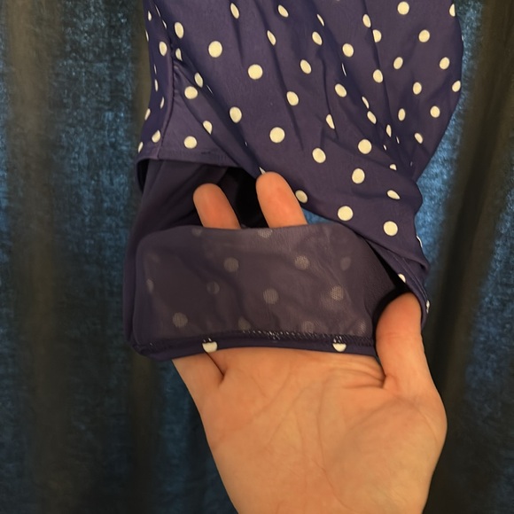NWOT Pinup Style Polka Dot One Piece Swimsuit - Picture 3 of 5